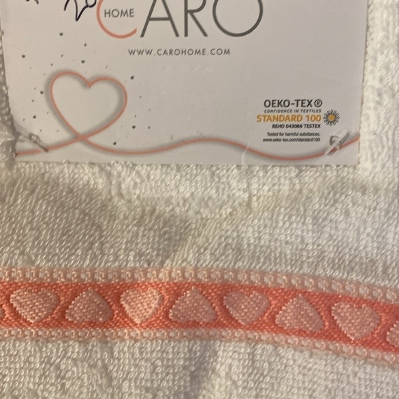 NWT Caro Home White and Pink Kitchen Towels Set of 2- Hearts, valentines - Picture 4 of 4